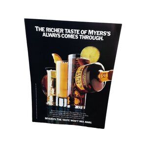 1986 Myers Rum Richer Taste Always Comes Through Original Print Ad